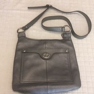 Coach metallic silver cross body bag brand new!